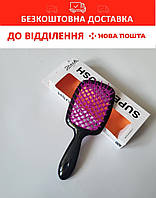 Расческа Janeke 1830 SUPERBRUSH BLACK/FUCHSIA The Original Italian