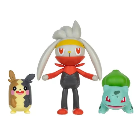 Набір ігрових фігурок Pokemon W18 - Морпеко, Бульбазавр, Рабут PKW3055, фото 1