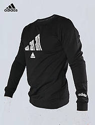 Чоловічий брендовий світшот Adidas весняний осінній чорний Туреччина. Кофти світшоти Адідас. Чоловічий одяг