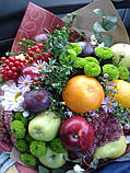 Веган - букет(мікс фруктів і квітів), фото 2