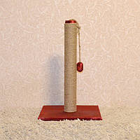 Столб когтеточка для кошек 55 см цвет бордовый , напольная когтеточка для котов 55 см SKT-02