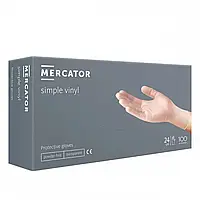 Перчатки виниловые неопудренные Mercator Medical S-М (100 шт)