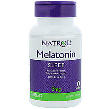 Мелатонін, Melatonin, Natrol, 3 мг, 60 таблеток