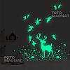 Фосфорні наліпки на стіну або стелю "Fairy deer" - люмінесцентні наліпки, що світяться, олень, феї, зірки 97 шт., фото 2