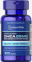 ДГЕА (дегідроепіандростерон), DHEA, Puritan's Pride, 25 мг, 100 таблеток
