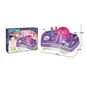 Дитячий набір для манікюру (лампа, органайзер, лаки, пилочка, трафарети, блискітки, глітер, тіпси) KL 3088