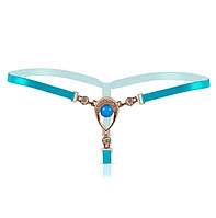 Трусики з камінням жіночі еротичні універсальний бірюзовий
