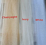 Фата блискуча 75,100 см. білосніжна та шампань, з глітером, срібляста, з гребенем, фото 5