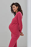 Спортивний костюм для вагітних та годуючих з начосом Kortney XL Юла Мама Малиновий, фото 5