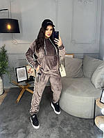 Женский велюровый мягкий прогулочный спортивный костюм с лампасами велюр спорт штаны и кофта большого размера