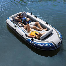 Intex надувний човен Excursion 4 68324 (315х165х43 см) ручний насос 1.7л, весла 2шт., фото 4
