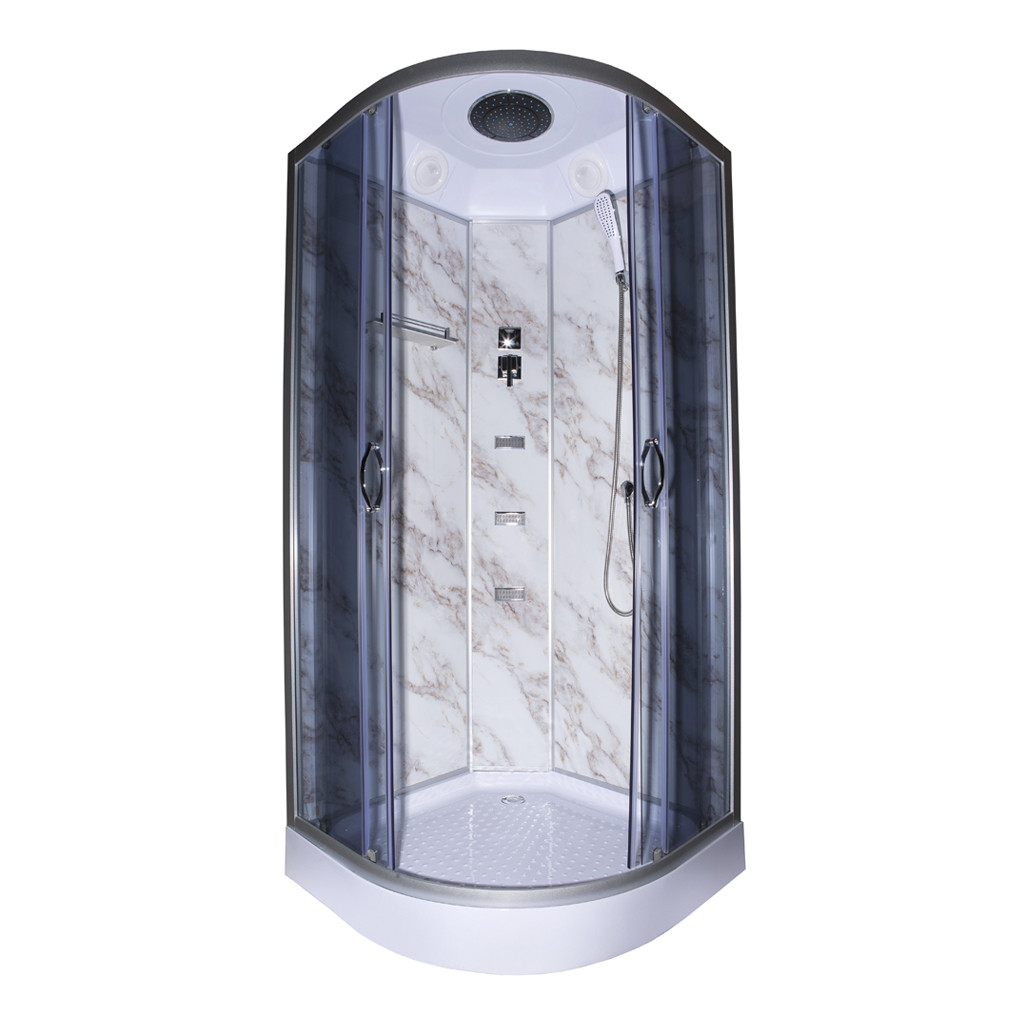 Душовий бокс TKF90/1 Мармур BG 90x90x213 мілкий піддон, фото 1