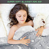 Плед, що світиться в темряві, плюшеве покривало Blanket kids Magic Star 150х100 см флісова ковдра. CU-663 Колір: сірий, фото 5