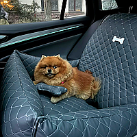 Мягкое автокресло, автогамак экокожа, для собак до 10-12 кг, разные цвета, 50х50 см, автоповодок в комплекте