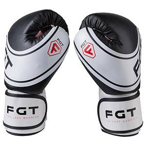 Боксерські рукавички FGT 2177, Flex, 8oz, 10oz, 12oz чорний/білий