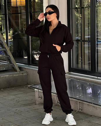 Стильний жіночий костюм на флісі, тканина "Трьохнитка" 44, 46, 48, 50 розмір 44, фото 1