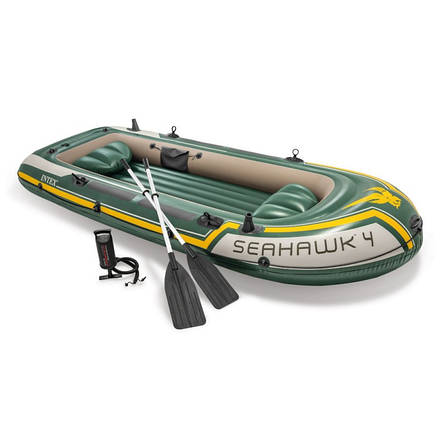Надувний човен Intex 68351 Seahawk 4 (351х154х48 см) ручний насос 1.7 л, весла 2 шт., фото 1