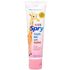 Зубна паста для дітей Xlear Kid's Spry Tooth Gel with Xylitol 3 Months and Up 60 ml (Bubble Gum)