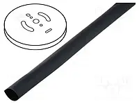 Термоусадочная трубка; без клея; 2:1; D=10мм; черный 1метр