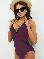 Купальник слитный  с закрытой спиной 20222 Инна Samegame баклажан (В НАЛИЧИИ ТОЛЬКО 44 46 48 50 УКР р-ры), фото 3