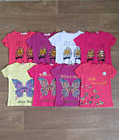 Детская футболка оптом для девочки с рисунком турецкая р.3 4 8 9 10 11 12 лет