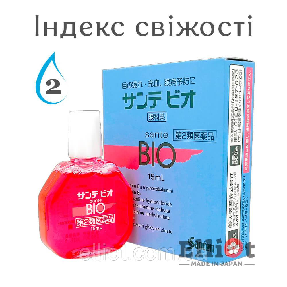 Sante Bio краплі для очей від втоми та почервоніння B6+B12 Японські 15мл