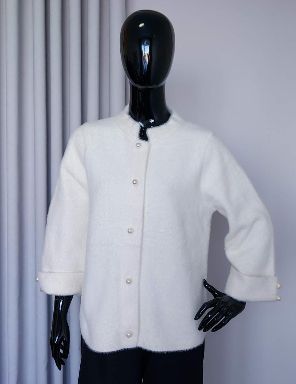 Піджак жіночий «Альпака Максима» з білими перлинками