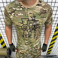 Мужская тактическая Футболка мультикам, армейская хлопковая футболка с патриотический принтом ЗСУ