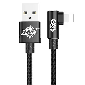 Ігровий кабель Baseus MVP Elbow Lightning Cable 2A 1м CALMVP-01 кутовий конектор Apple iPhone iPad MacBook Чорний