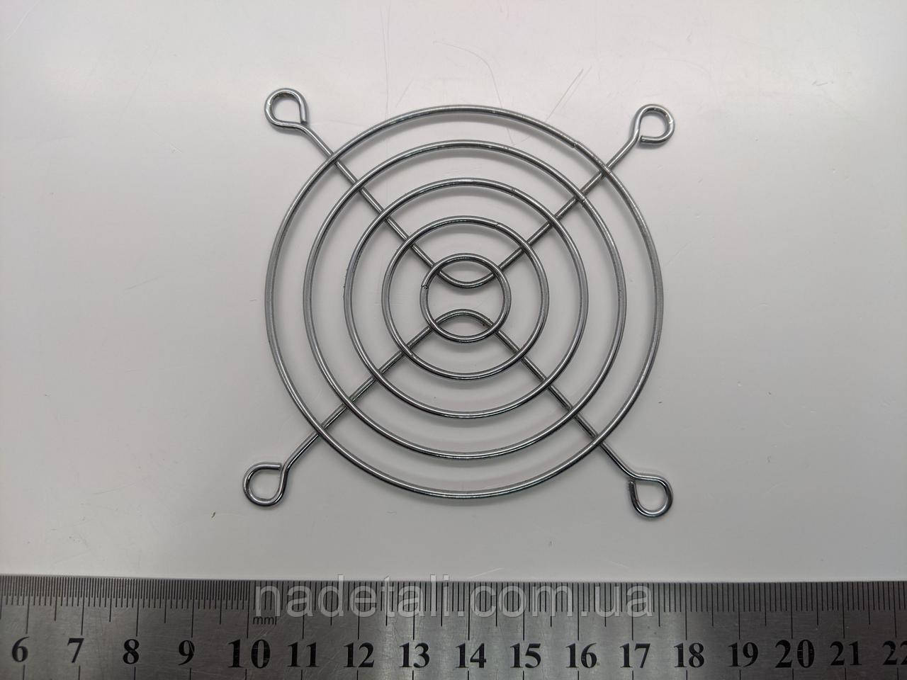 Решітка кулера 80х80мм, нікельована, прямі кріплення, фото 1