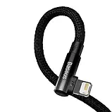 Ігровий кабель Baseus MVP Elbow Lightning Cable 2A 1м CALMVP-01 кутовий конектор Apple iPhone iPad MacBook Чорний, фото 4