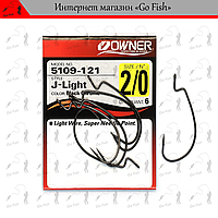 Крючки Owner J-Light Worm Hook 5109 (B-94) №2 Black chrome