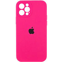 Чехол Silicone Case Full Camera Protective (AA) для Apple iPhone 12 Pro Max (6.7") Розовый / Barbie pink