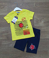 Детский костюм оптом для мальчика Турция, летний комплект футболка + шорты на мальчика р.2 4 года