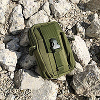 Тактическая сумка - подсумок для телефона, система MOLLE органайзер тактический из кордуры. CL-649 Цвет: хаки
