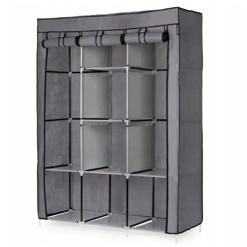 Розкладна тканинна шафа RIAS CL-128 Storage Wardrobe 130х45х170 см Grey (3_04269)