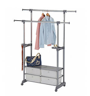 Стійка пересувна для одягу з ящиками CH-4618 (93-148 x 44 x 120-180см)