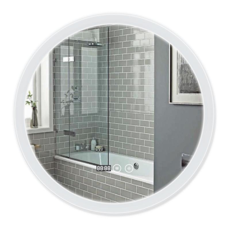 Дзеркало Qtap Mideya (DC-F807) R600 з LED-підсвічуванням Touch,  з антизапотіванням, з годинником  QT2078F807W