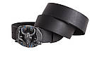 Чоловічий ремінь з натуральної шкіри під джинси 49162 чорний, фото 3