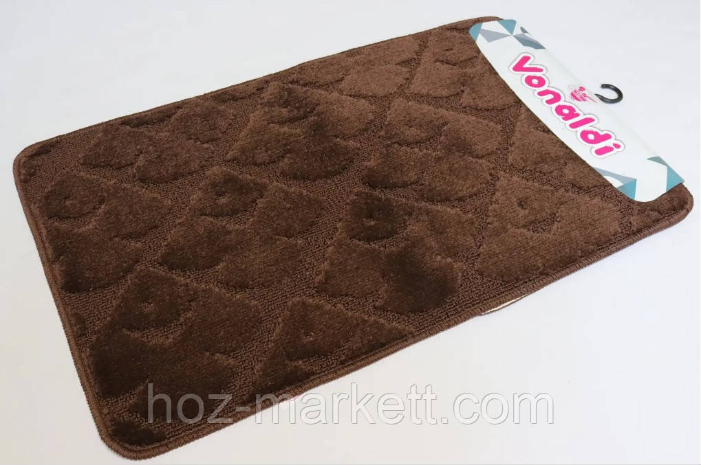 Килимки для ванної та туалету коричневий виробництва Туреччина 80 х 50 см, фото 1