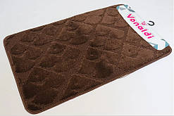 Килимки в ванну і туалет 100 х 60 коричневі виробництво Туреччина