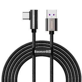 Ігровий кабель Baseus Legend Elbow Fast Charging Cable Type-C - USB швидка зарядка 66W 2м CATCS-C01 L Г Чорний