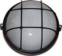 Світильник лазня-сауна НПП 100 Вт E27 (IP54) чорний коло з решіткою ТМ СПЕКТР LUX