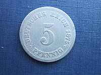 Монета 5 пфеннигов Германия 1875 А империя