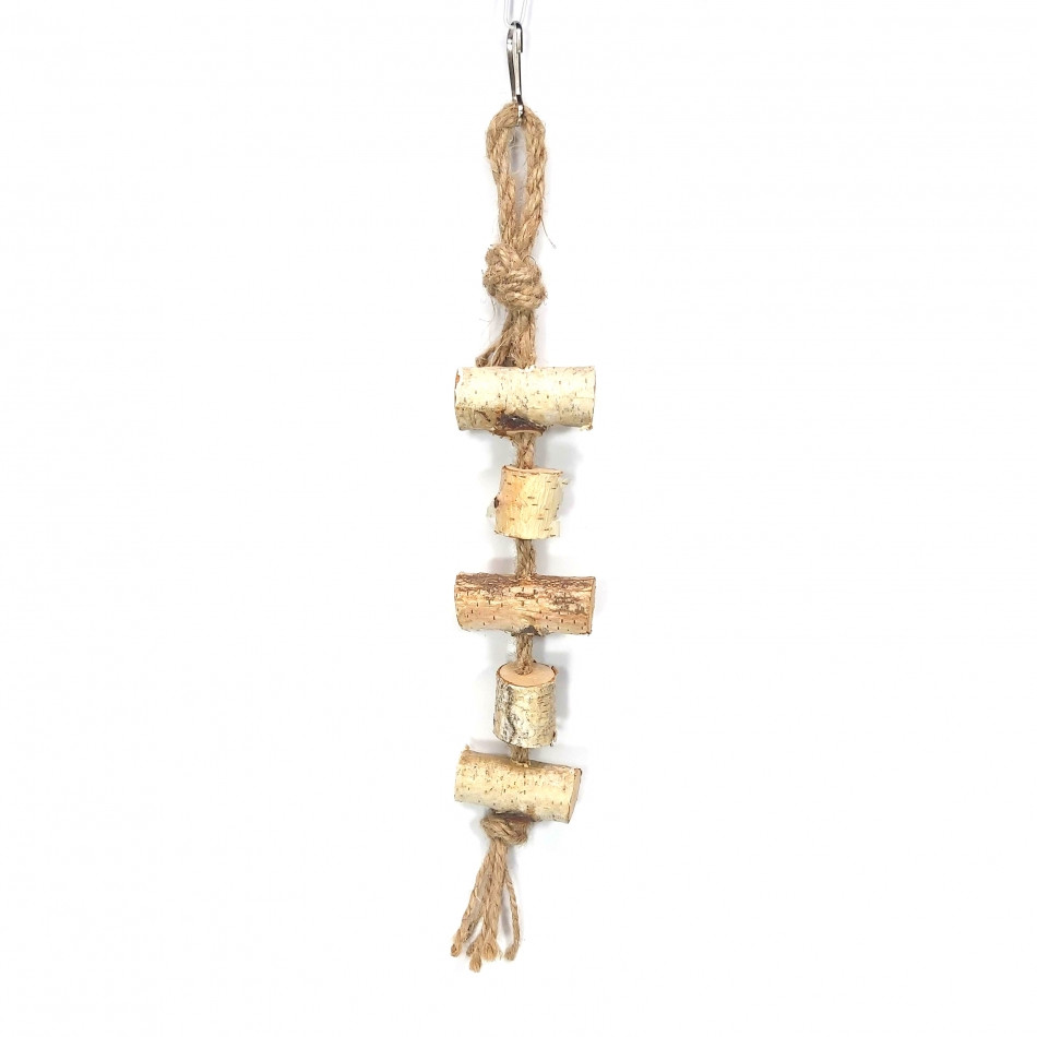 Дерев'яна іграшка погризушка для гризунів і пташок 25 см - тм "Terra&Fishing"