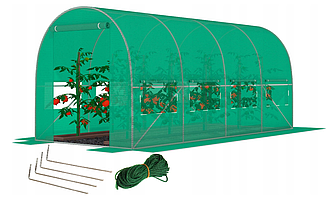 Садова теплиця із вікнами FunFit Garden 9m2 = 450*200*200 (Зелена)