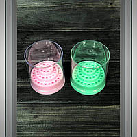 Подставка мини для 48 фрез V-06 (розовая, зеленая, d 5,5 см, h 6 см)