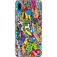Чехол Силиконовый для Телефона с Принтом на Samsung Galaxy A20 (A205) (Цветные Наклейки)