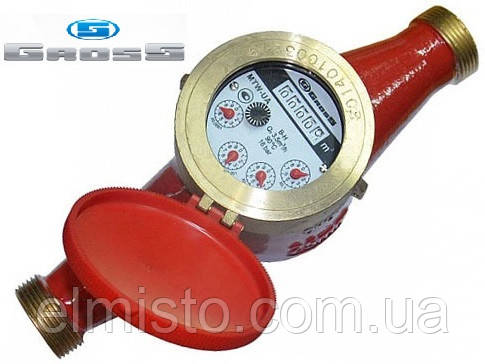 Лічильник GROSS MTW-UA Dn25, L = 260 мм, Qn = 3,5m3/год багатоструменевий на гарячу воду 1", фото 1