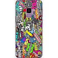 Чехол Силиконовый для Телефона с Принтом на Samsung Galaxy S9 (G960) (Цветные Наклейки)